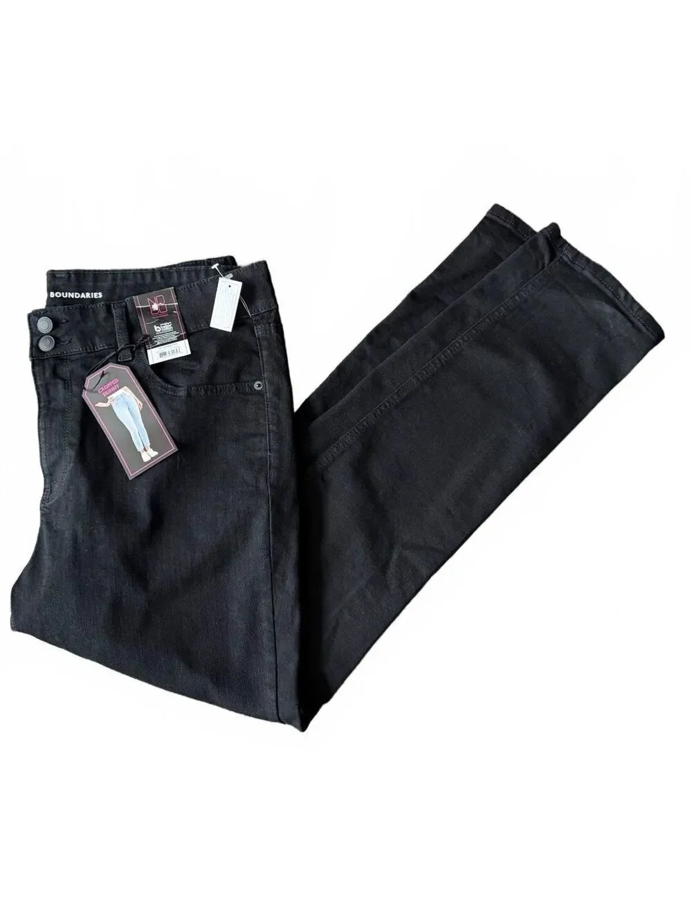 No Boundaries NEW Skinny Crop Denim Pants Jeans Size 17 Juniors Black Streetwear